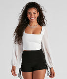 The trendy Classy Chic Chiffon Crop Top is the perfect pick to create a going-out outfit, clubwear, cocktail attire, or party look for any seasonal event!