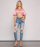 With fun and flirty details, Trendy Stunner Puff Sleeve Crop Top shows off your unique style for a trendy outfit for the summer season!