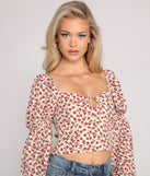 With fun and flirty details, Loved In Florals Puff Sleeve Crop Top shows off your unique style for a trendy outfit for the summer season!