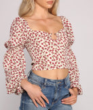 With fun and flirty details, Loved In Florals Puff Sleeve Crop Top shows off your unique style for a trendy outfit for the summer season!