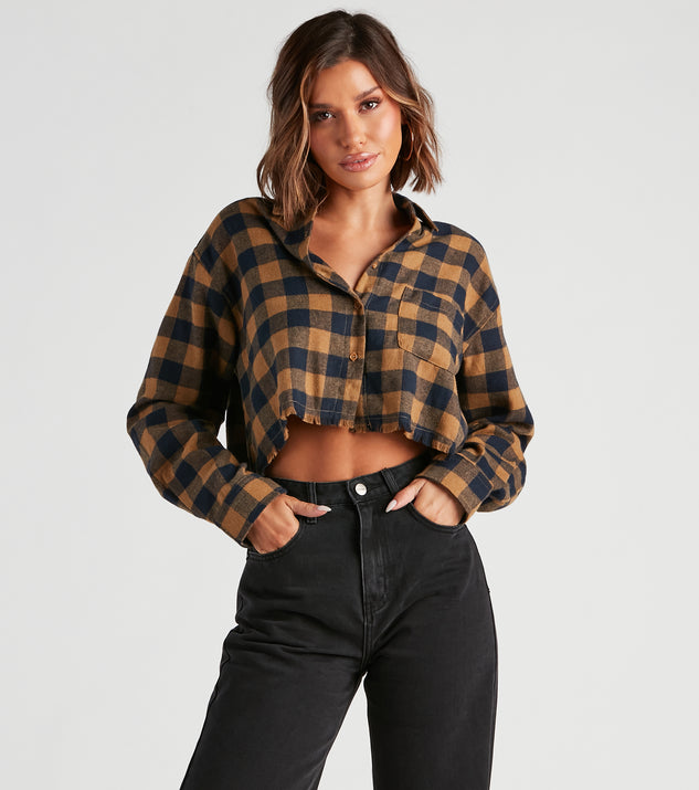 With fun and flirty details, Plaid Mood Button Up Flannel Top shows off your unique style for a trendy outfit for the summer season!