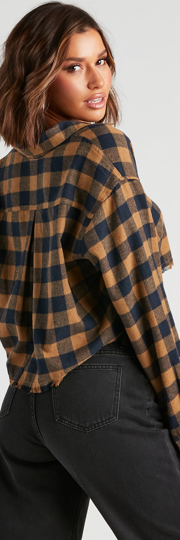 With fun and flirty details, Plaid Mood Button Up Flannel Top shows off your unique style for a trendy outfit for the summer season!