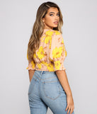 With fun and flirty details, Falling For Florals Puff Sleeve Crop Top shows off your unique style for a trendy outfit for the summer season!