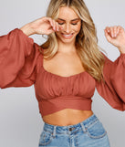 With fun and flirty details, Cinched And Chic Chiffon Crop Top shows off your unique style for a trendy outfit for the summer season!