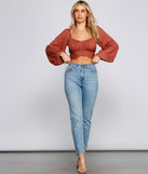 With fun and flirty details, Cinched And Chic Chiffon Crop Top shows off your unique style for a trendy outfit for the summer season!