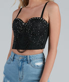 With fun and flirty details, Embellished and Elevated Cropped Bustier shows off your unique style for a trendy outfit for the summer season!