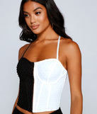 With fun and flirty details, Stylish Diva Colorblock Corset shows off your unique style for a trendy outfit for the summer season!