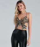 Gorgeous Glam Beaded Butterfly Top is a trendy pick to create 2023 festival outfits, festival dresses, outfits for concerts or raves, and complete your best party outfits!