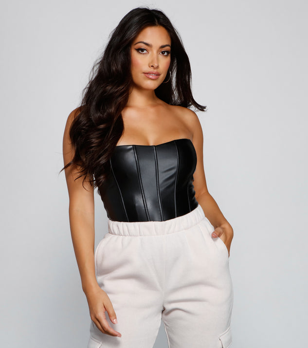Dress up in Edgy Sleek Corset Bodysuit as your going-out dress for holiday parties, an outfit for NYE, party dress for a girls’ night out, or a going-out outfit for any seasonal event!