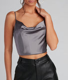 With fun and flirty details, Sleek And Fab Satin Crop Top shows off your unique style for a trendy outfit for the summer season!