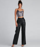 With fun and flirty details, Sleek And Fab Satin Crop Top shows off your unique style for a trendy outfit for the summer season!