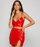 You’ll look stunning in the Bold Spirit Latex Crop Top when paired with its matching separate to create a glam clothing set perfect for a New Year’s Eve Party Outfit or Holiday Outfit for any event!
