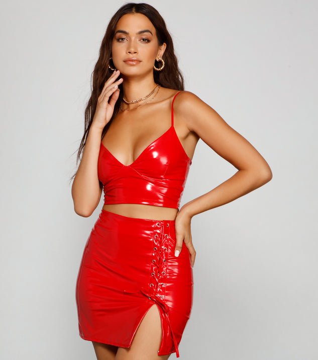You’ll look stunning in the Bold Spirit Latex Crop Top when paired with its matching separate to create a glam clothing set perfect for a New Year’s Eve Party Outfit or Holiday Outfit for any event!