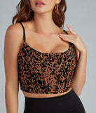 With fun and flirty details, Fierce Leopard Velvet Burnout Corset shows off your unique style for a trendy outfit for the summer season!