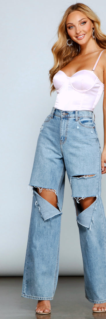 With fun and flirty details, Captivating And Chic Satin Bodysuit shows off your unique style for a trendy outfit for the summer season!