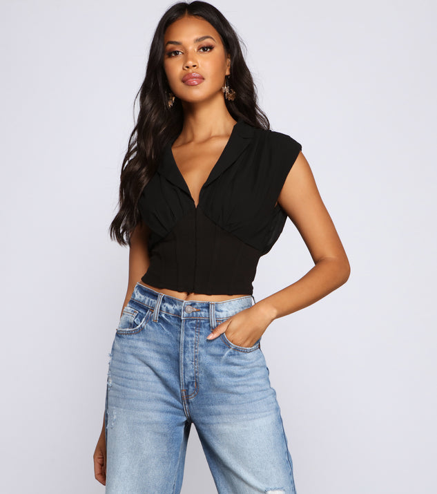 With fun and flirty details, Preppy And Chic Crop Top shows off your unique style for a trendy outfit for the summer season!