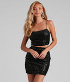 Sparks Fly Velvet Sequin Crop Top creates the perfect New Year’s Eve Outfit or new years dress with stylish details in the latest trends to ring in 2023!