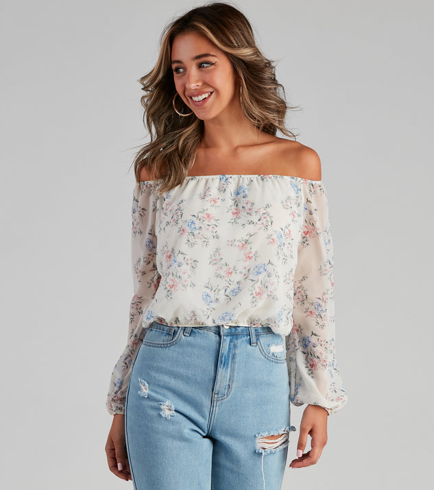 With fun and flirty details, Flower Bundles Chiffon Blouse shows off your unique style for a trendy outfit for the summer season!
