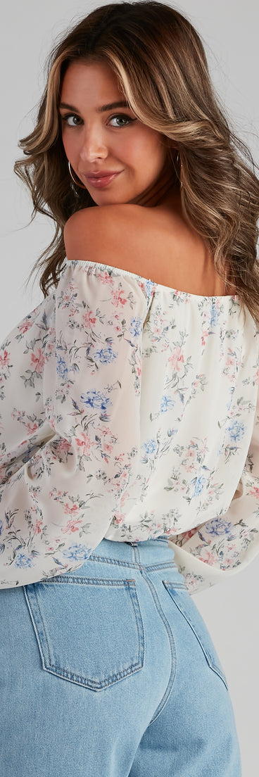 With fun and flirty details, Flower Bundles Chiffon Blouse shows off your unique style for a trendy outfit for the summer season!