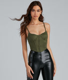 Dress up in Everyday Trendsetter Cropped Corset Top as your going-out dress for holiday parties, an outfit for NYE, party dress for a girls’ night out, or a going-out outfit for any seasonal event!