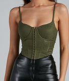 With fun and flirty details, Everyday Trendsetter Cropped Corset Top shows off your unique style for a trendy outfit for the summer season!