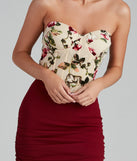 With fun and flirty details, Floral Frenzy Velvet Burnout Corset shows off your unique style for a trendy outfit for the summer season!