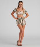 With fun and flirty details, On Vacay Tropical Puff Sleeve Top shows off your unique style for a trendy outfit for the summer season!