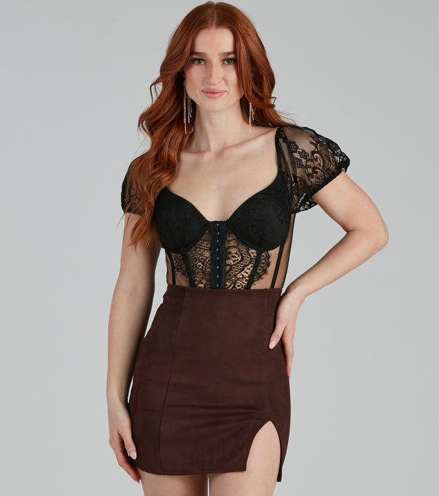 Romantic Fling Cap Sleeve Corset Bodysuit & Windsor