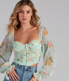 With fun and flirty details, Gorgeous Florals Chiffon Corset Top shows off your unique style for a trendy outfit for the summer season!