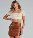 With fun and flirty details, Effortless Vibes Puff Sleeve Crop Top shows off your unique style for a trendy outfit for the summer season!