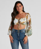 With fun and flirty details, Tropical Babe Chiffon Crop Top shows off your unique style for a trendy outfit for the summer season!