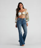 With fun and flirty details, Tropical Babe Chiffon Crop Top shows off your unique style for a trendy outfit for the summer season!