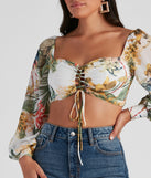 With fun and flirty details, Tropical Babe Chiffon Crop Top shows off your unique style for a trendy outfit for the summer season!