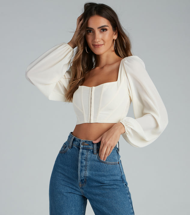 Day Dreams Corset Crepe Top helps create the best bachelorette party outfit or the bride's sultry bachelorette dress for a look that slays!