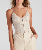 With fun and flirty details, Stylish Swirls Corset Top shows off your unique style for a trendy outfit for the summer season!