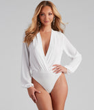 With fun and flirty details, Stylish Allure Surplice Plunge Neck Bodysuit shows off your unique style for a trendy outfit for the summer season!