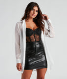 With fun and flirty details, Such A Staple Sheer Button-Up Tunic shows off your unique style for a trendy outfit for the summer season!