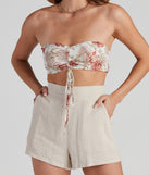 With fun and flirty details, Blushing Tropics Bandeau Top shows off your unique style for a trendy outfit for the summer season!