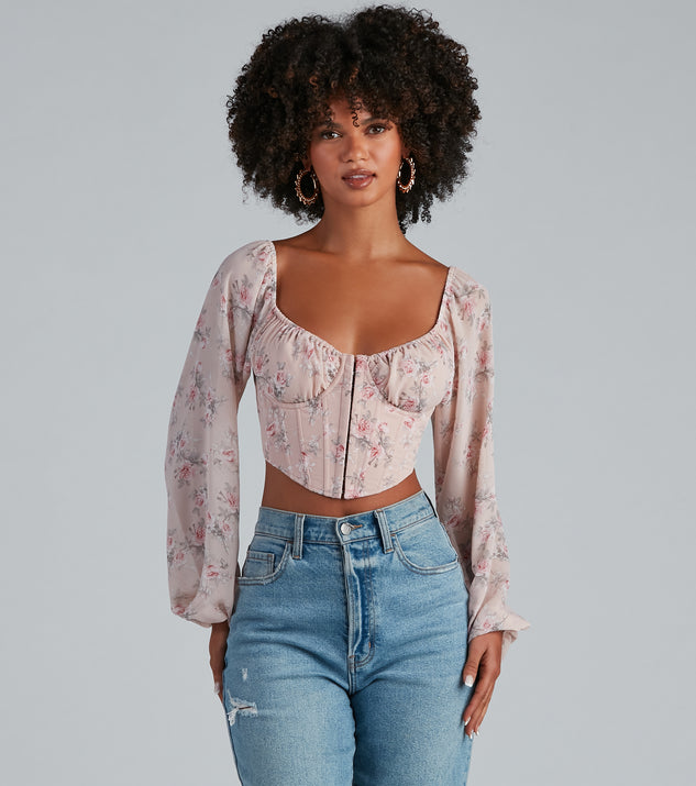 Floral bustier crop top shop