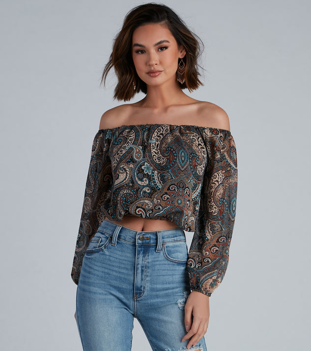 With fun and flirty details, Cute In Paisley Off-The-Shoulder Blouse shows off your unique style for a trendy outfit for the summer season!