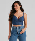 GNO Denim Corset is a fire pick to create 2023 festival outfits, concert dresses, outfits for raves, or to complete your best party outfits or clubwear!