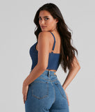 GNO Denim Corset is a fire pick to create 2023 festival outfits, concert dresses, outfits for raves, or to complete your best party outfits or clubwear!