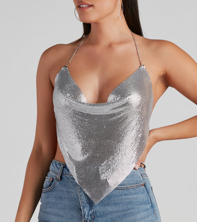 Silver Chainmail Halter Camisole with Chain Accents – Dreamgirl