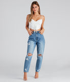 New Beau Lace-Up Crop Top is a trendy pick to create 2023 festival outfits, festival dresses, outfits for concerts or raves, and complete your best party outfits!