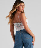 With fun and flirty details, Cue Floral Sweetheart Bustier shows off your unique style for a trendy outfit for the summer season!