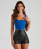 Hook and Eye Corset Crop Top is a trendy pick to create 2024 concert outfits, festival dresses, outfits for raves, or to complete your best party outfits or clubwear!