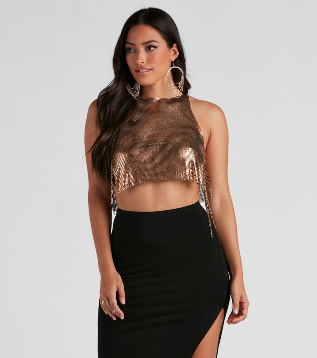 You've Got Glam Chainmail Lace Up Top | Windsor