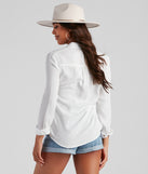 With fun and flirty details, All About Cute Button-Down Top shows off your unique style for a trendy outfit for the summer season!