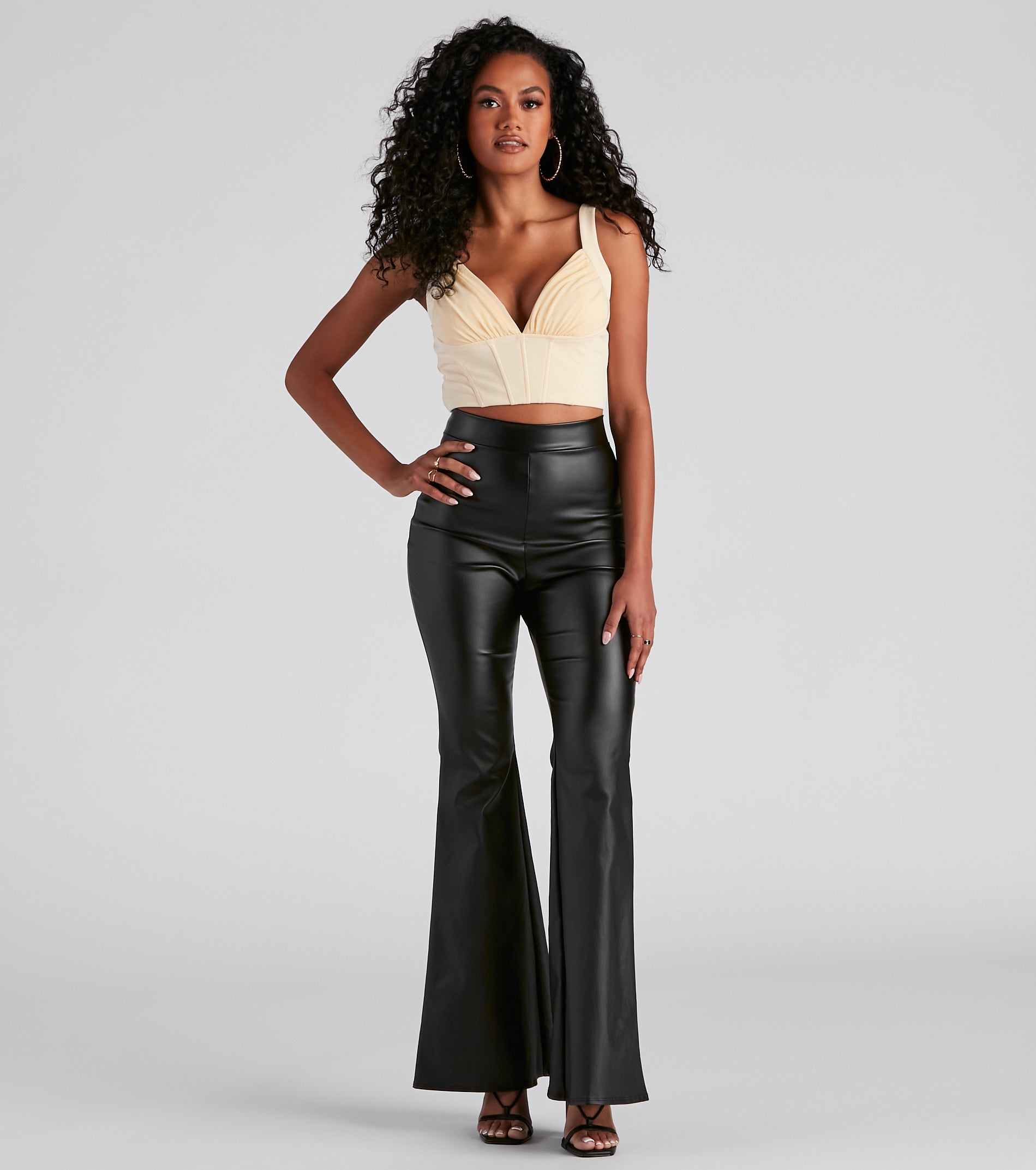 Front Row V-Neck Ponte Corset Top | Windsor