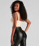 With fun and flirty details, Front Row V-Neck Ponte Corset Top shows off your unique style for a trendy outfit for the summer season!
